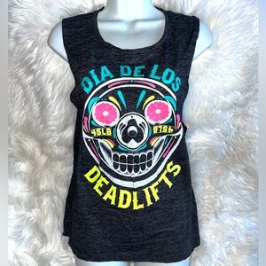 PROJECT X Dia De Los Deadlifts Graphic Tank Top Muscle Tee L
